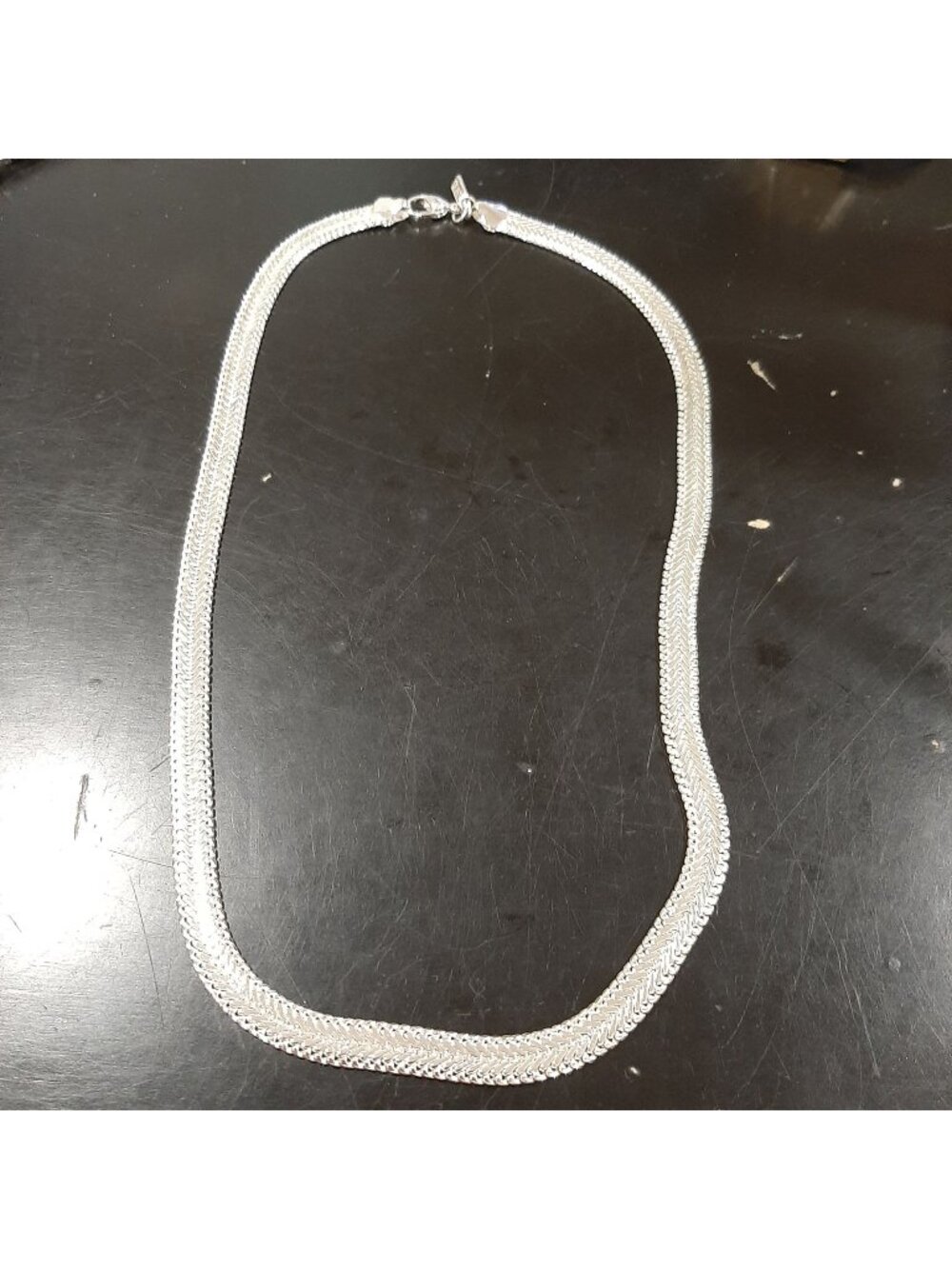 Napier Herringbone Flat Chain Necklace Lobster Clasp 18"  minimalist layered